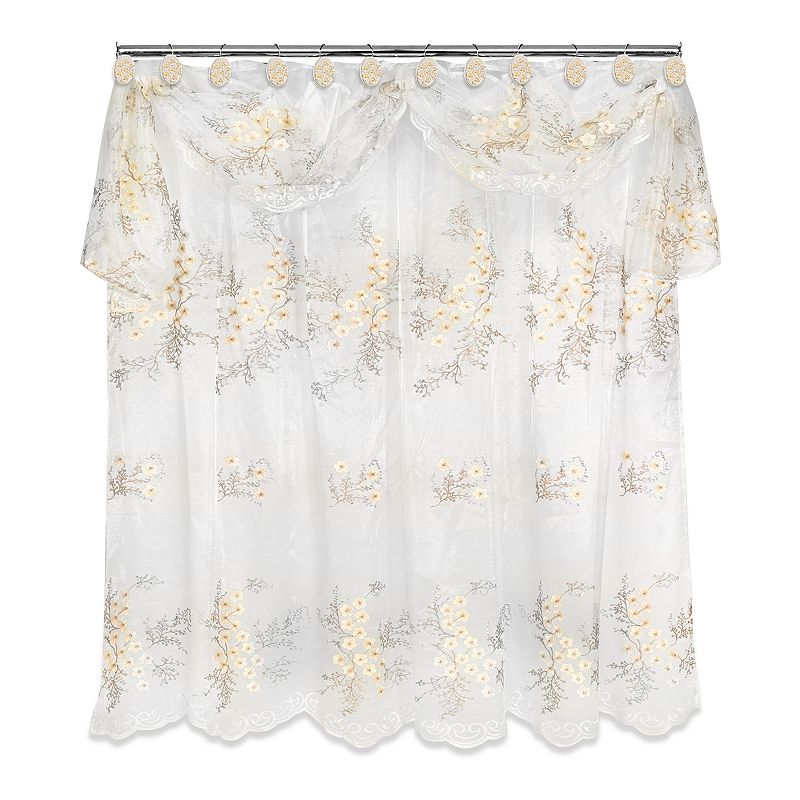 Popular Bath Bloomfield Sheer Shower Curtain and Valance