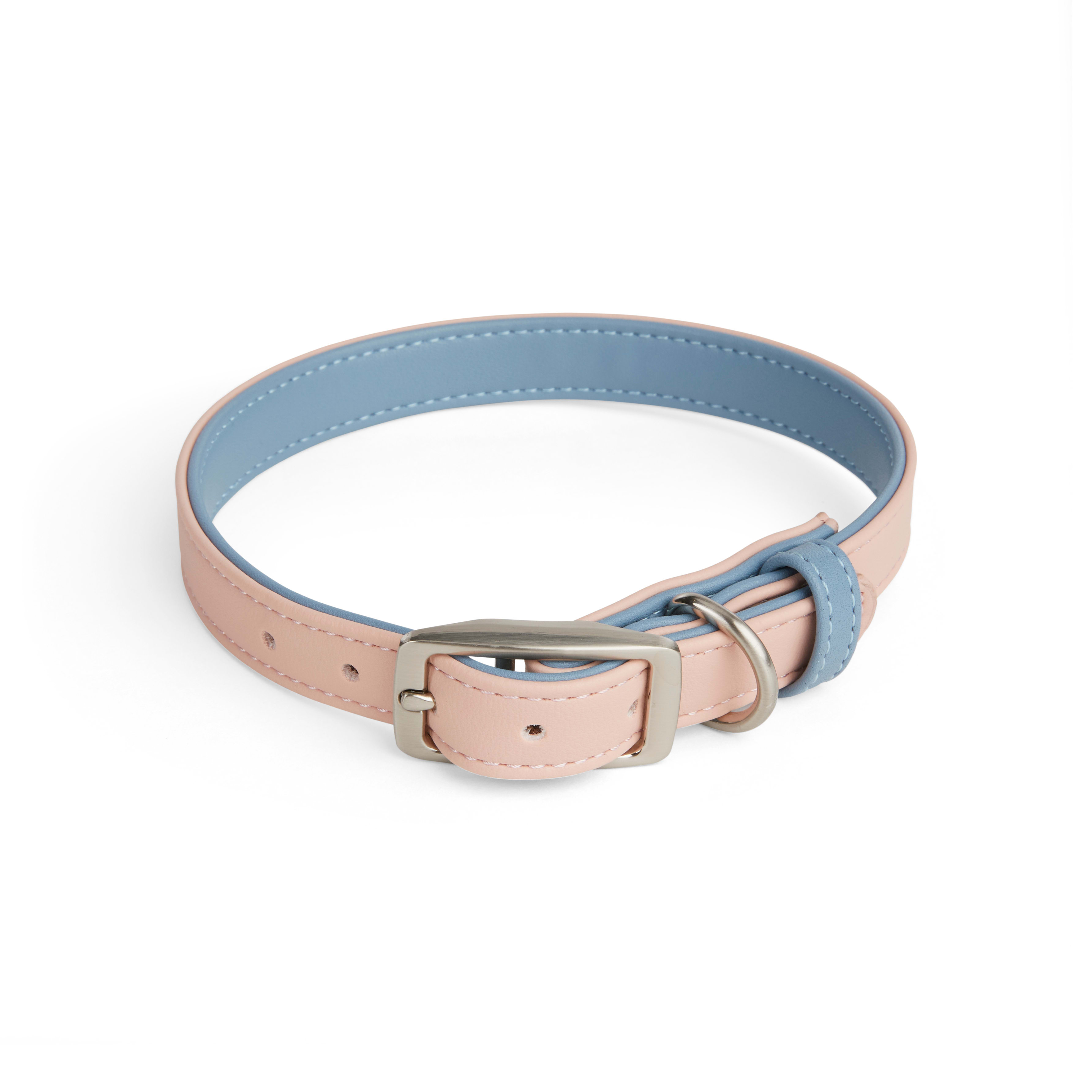 YOULY The Heir Pink  Blue Dog Collar， Small