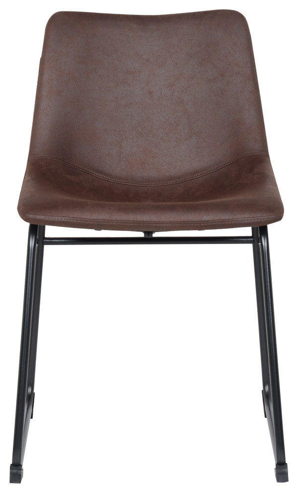 Deen Side Chair in Dark Brown (Set of 2)   Industrial   Dining Chairs   by Taiga Furnishings  Houzz