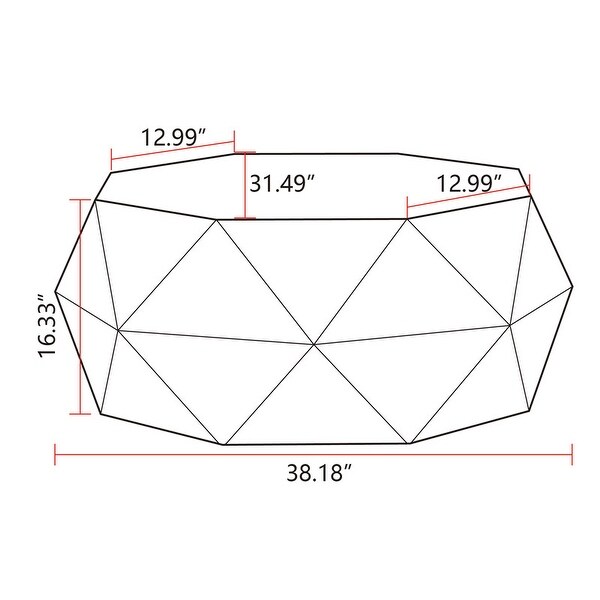 Modern Geometric Coffee Table for Living Room， Three-dimensional Embossed Pattern Design Sofa Table Cocktail Table