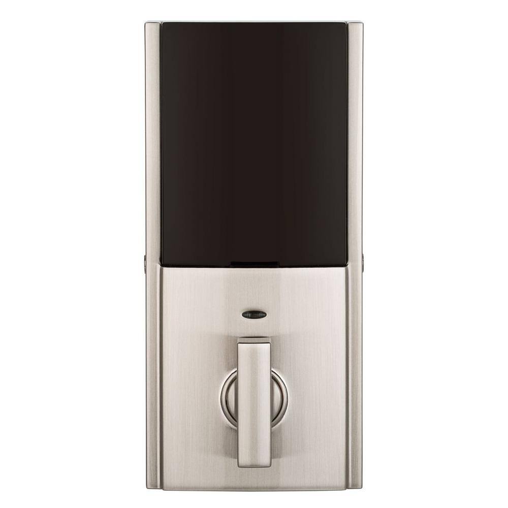 Kwikset Z-Wave SmartCode 916 Touchscreen Contemporary Single Cylinder Satin Nickel Keypad Electronic Deadbolt with SmartKey 99160-020