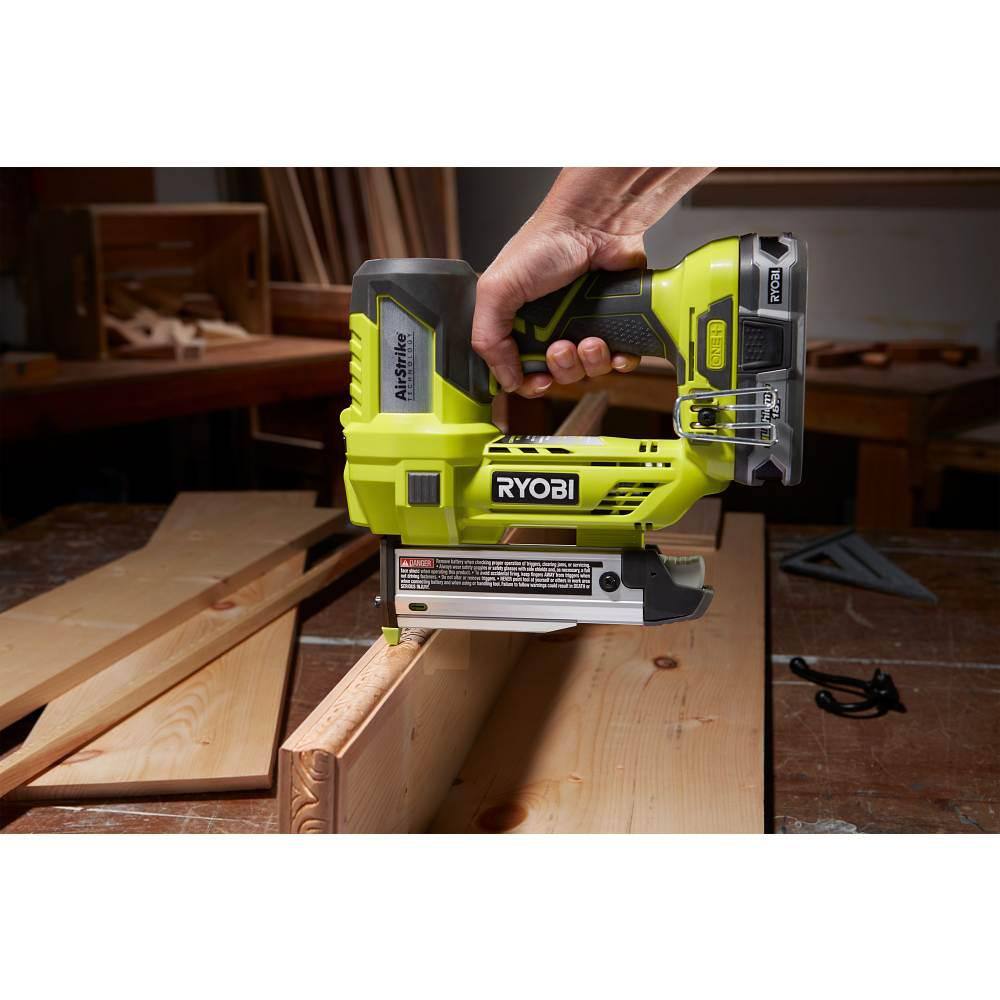 RYOBI ONE+ 18V Cordless AirStrike 23-Gauge 1-38 in. Headless Pin Nailer with 2.0 Ah Compact Battery P318-PBP006