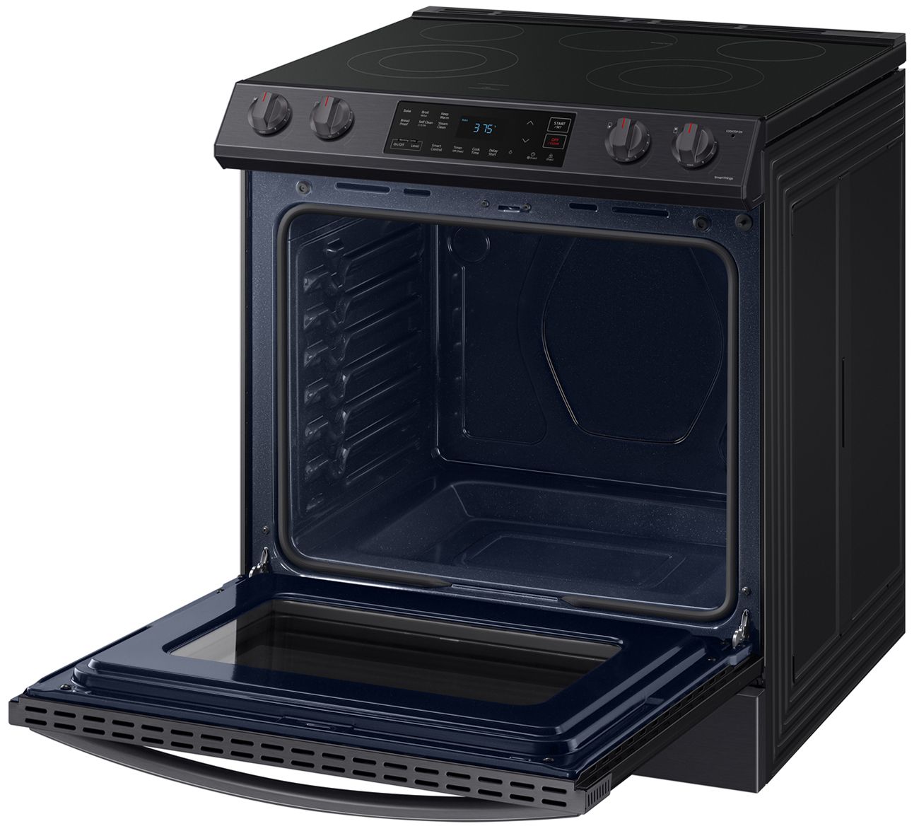  ADA 6.3 Cu. Ft. Fingerprint Resistant Black Stainless Steel Front Control Slide-In Electric Range