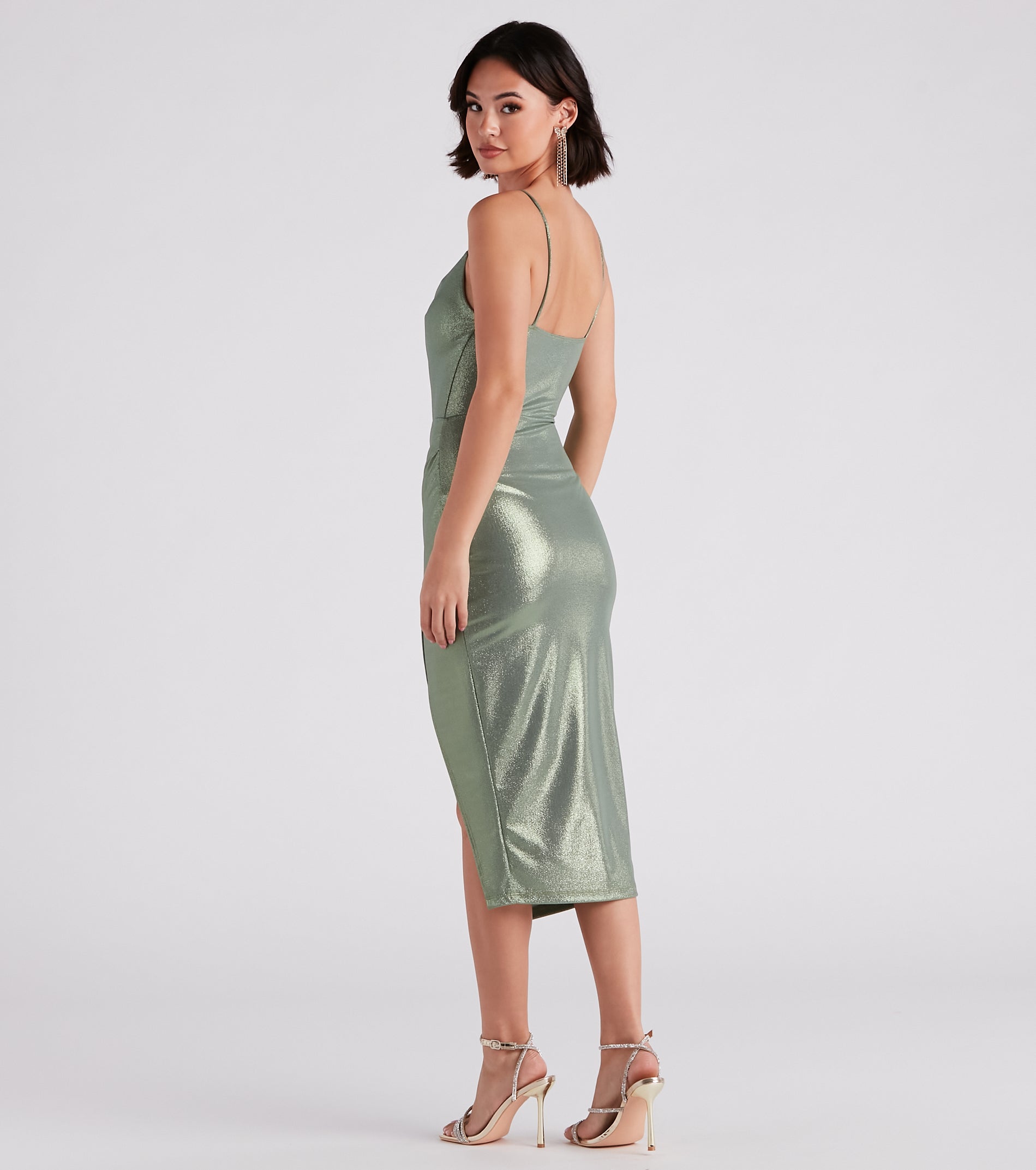 Liv Formal Metallic Midi Dress