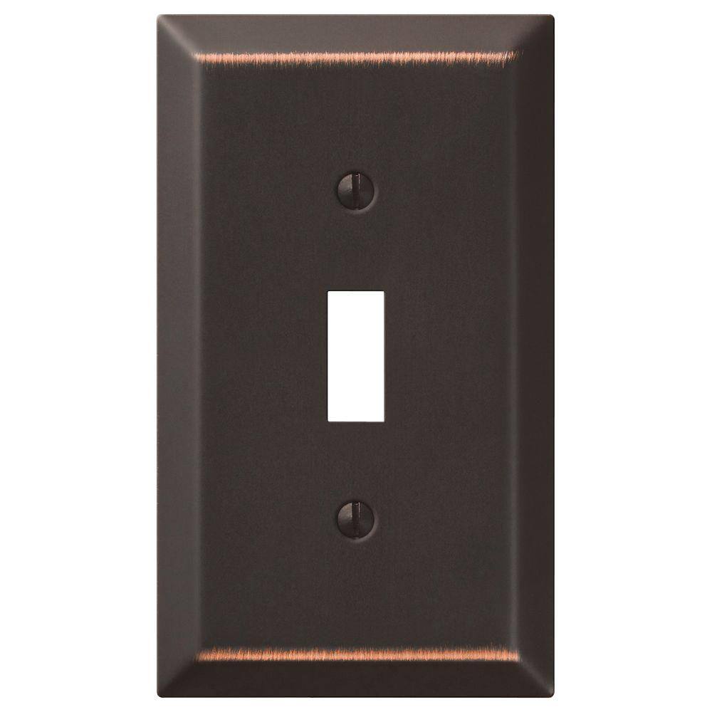 Hampton Bay Metallic 1 Gang Toggle Steel Wall Plate - Aged Bronze 163TDBHB