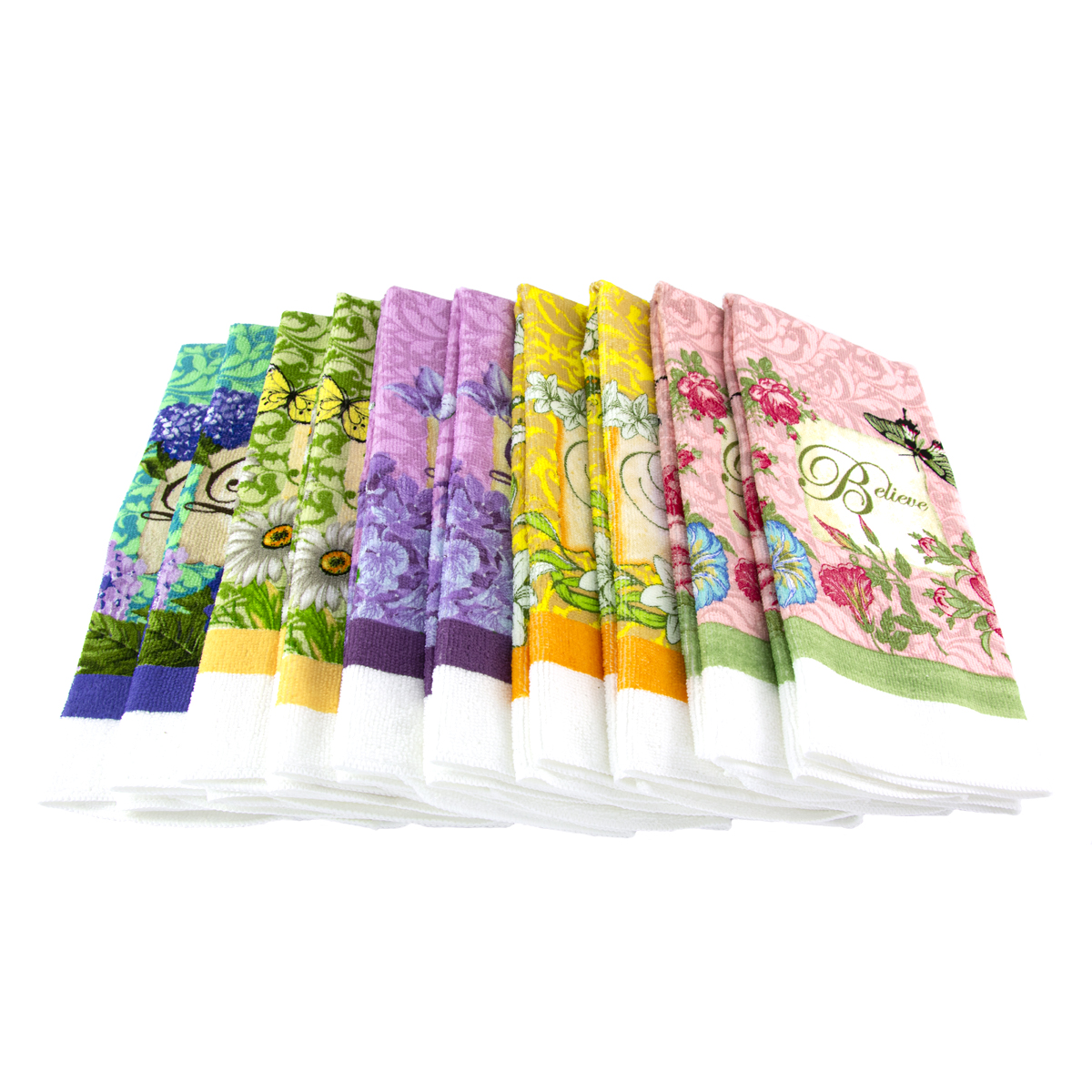 Sunflower Garden Designs Floral and Butterfly Inspirational Kitchen Towel Set