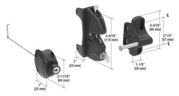 CRL Lokk Latch  174Series 2 for Square Post