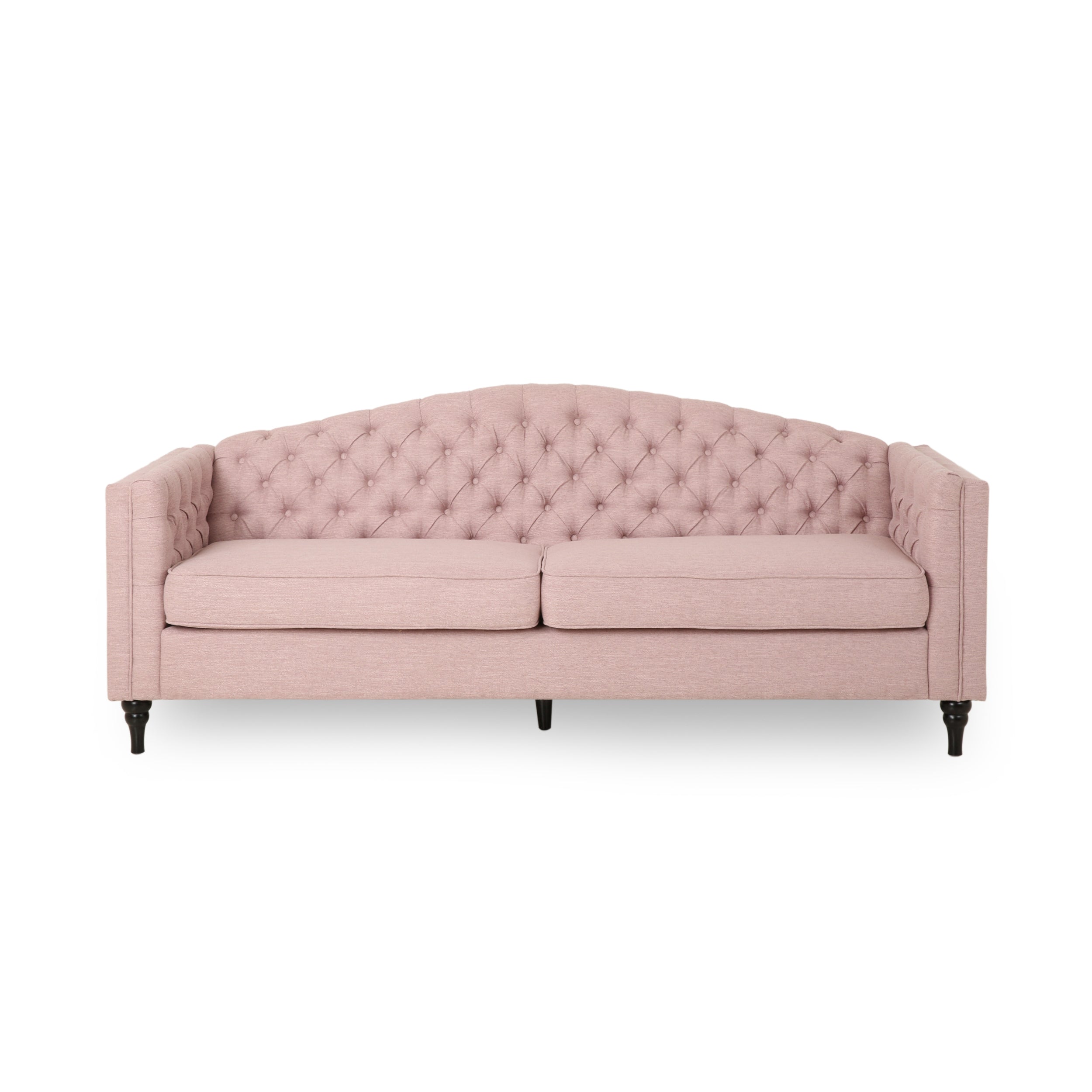 Darionna Glam Button Tufted Fabric 3 Seater Sofa