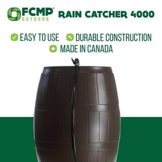 FCMP Outdoor Rain Catcher 50 Gal. Brown RC 4000 Rain Barrel RC4000-BRN