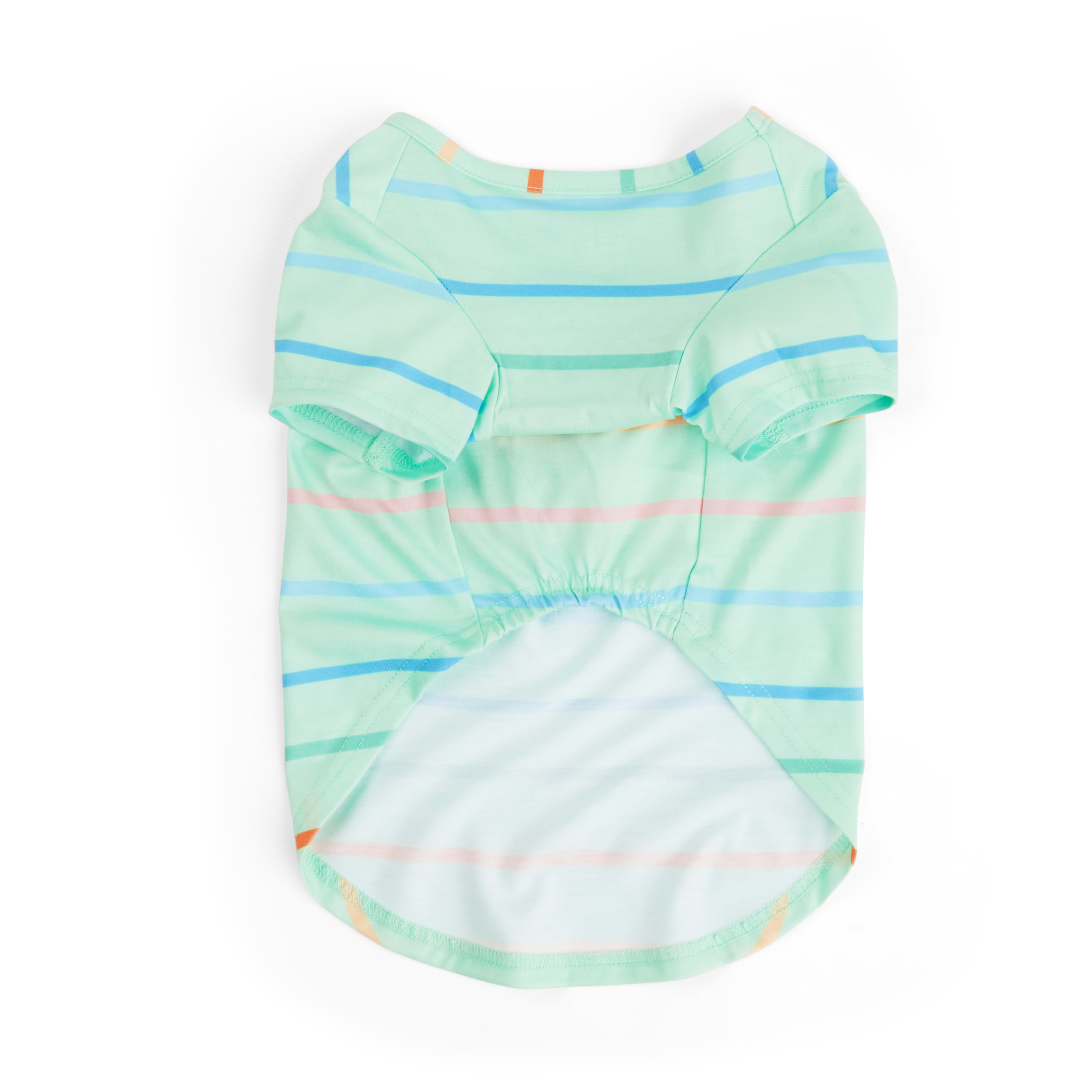 YOULY Green Striped Dog Tee， X-Small