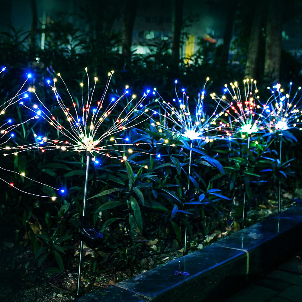 Willstar 90 LED Solar Powered Firework Starburst Stake Fairy Light Lawn Garden Outdoor Wedding