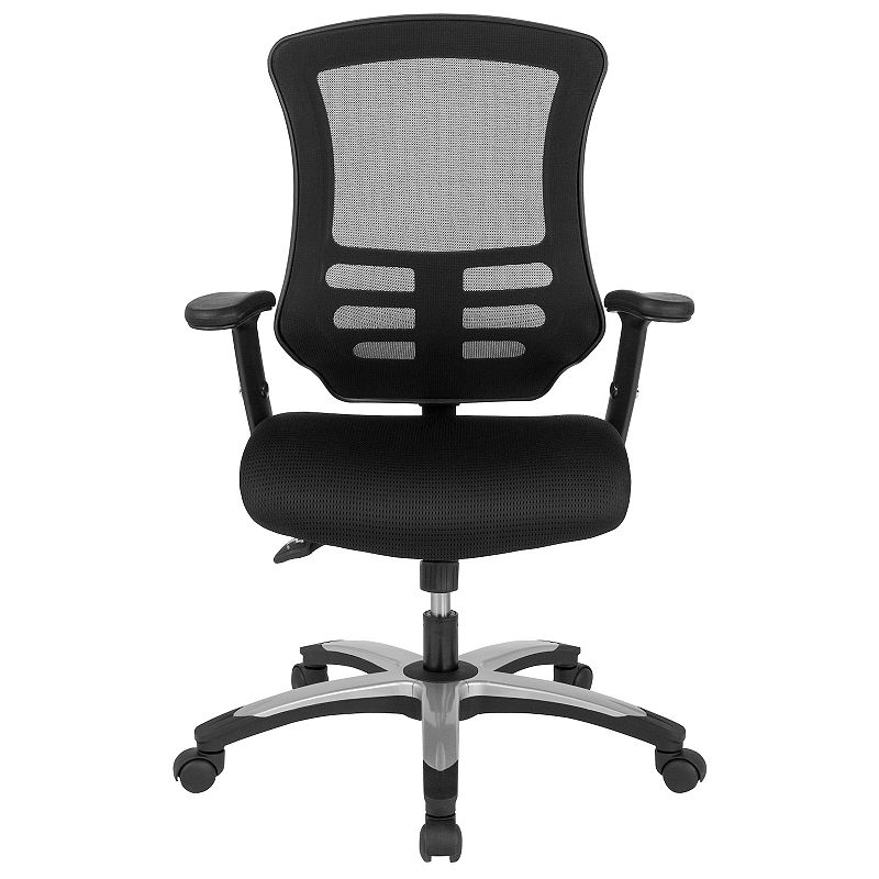 Emma and Oliver High Back Black Mesh Multifunction Ergonomic Office Chair with Molded Foam Seat