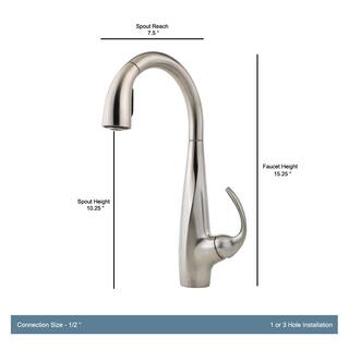 Pfister Avanti Single-Handle Pull-Down Sprayer Kitchen Faucet in Stainless Steel LF-529-7ANS