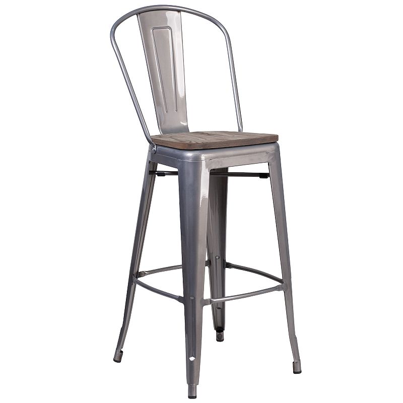 Flash Furniture 30-in. Bar Stool with Wood Seat