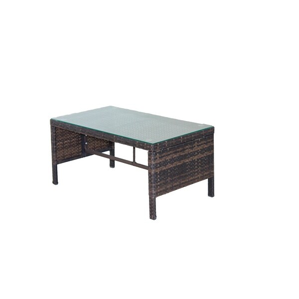 Outdoor patio Furniture 1 Coffee Table with clear tempered glass