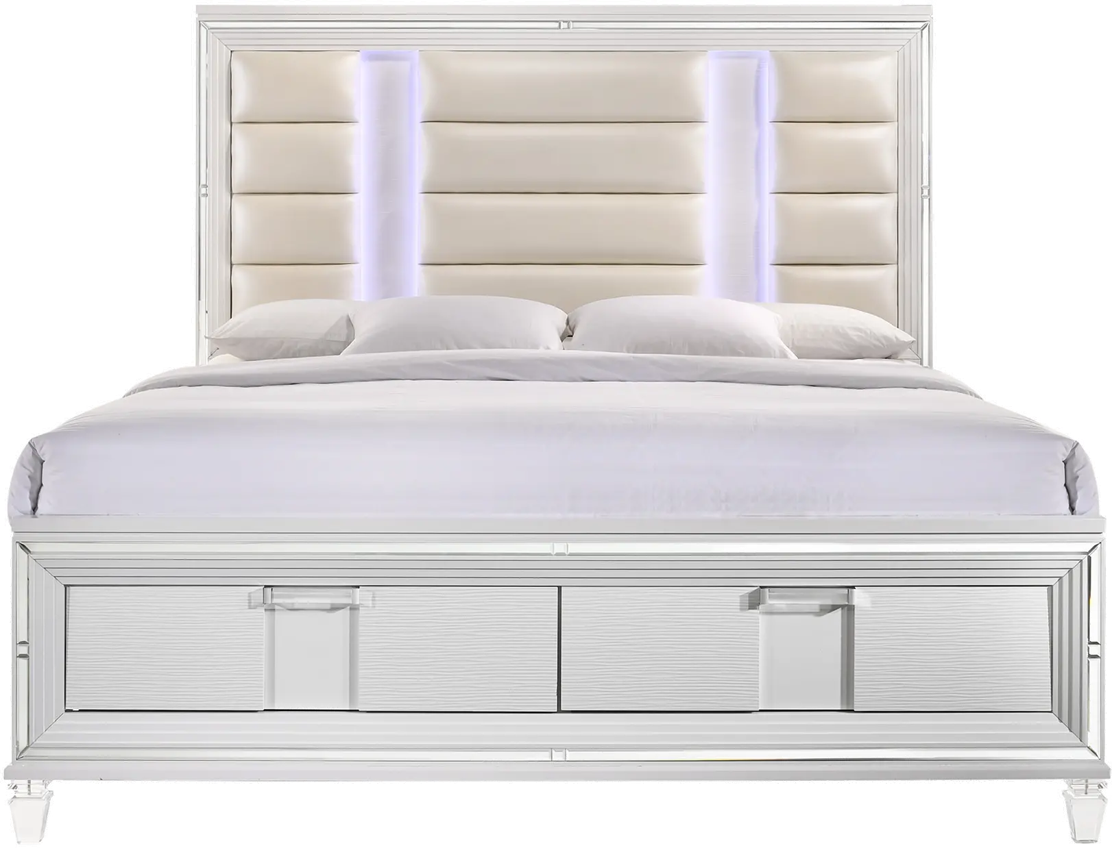 Posh White King Storage Bed