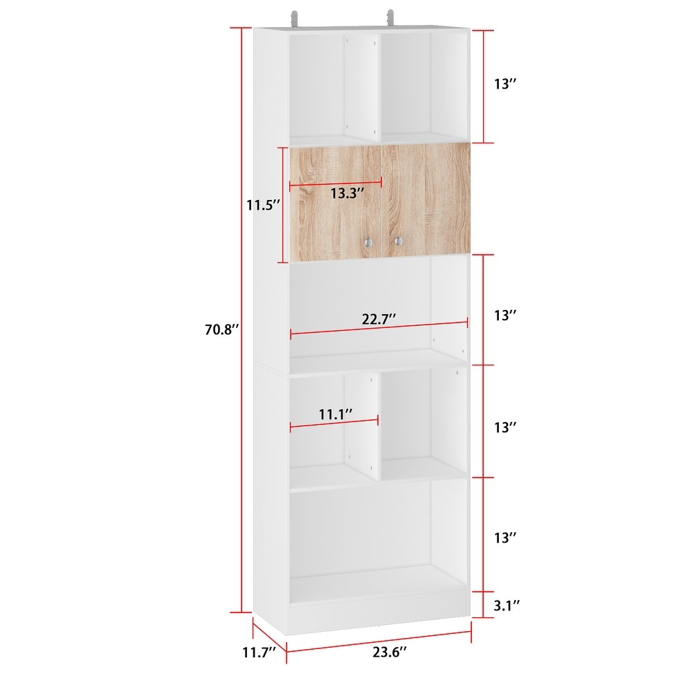 Modular Cabinet Elegance Pantry Bookcase Display Storage White Shelf