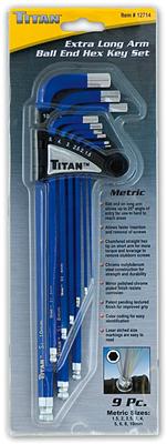 Titan Tools 12714 Titan Extra-Long Arm Ball Tip Hex Key Sets