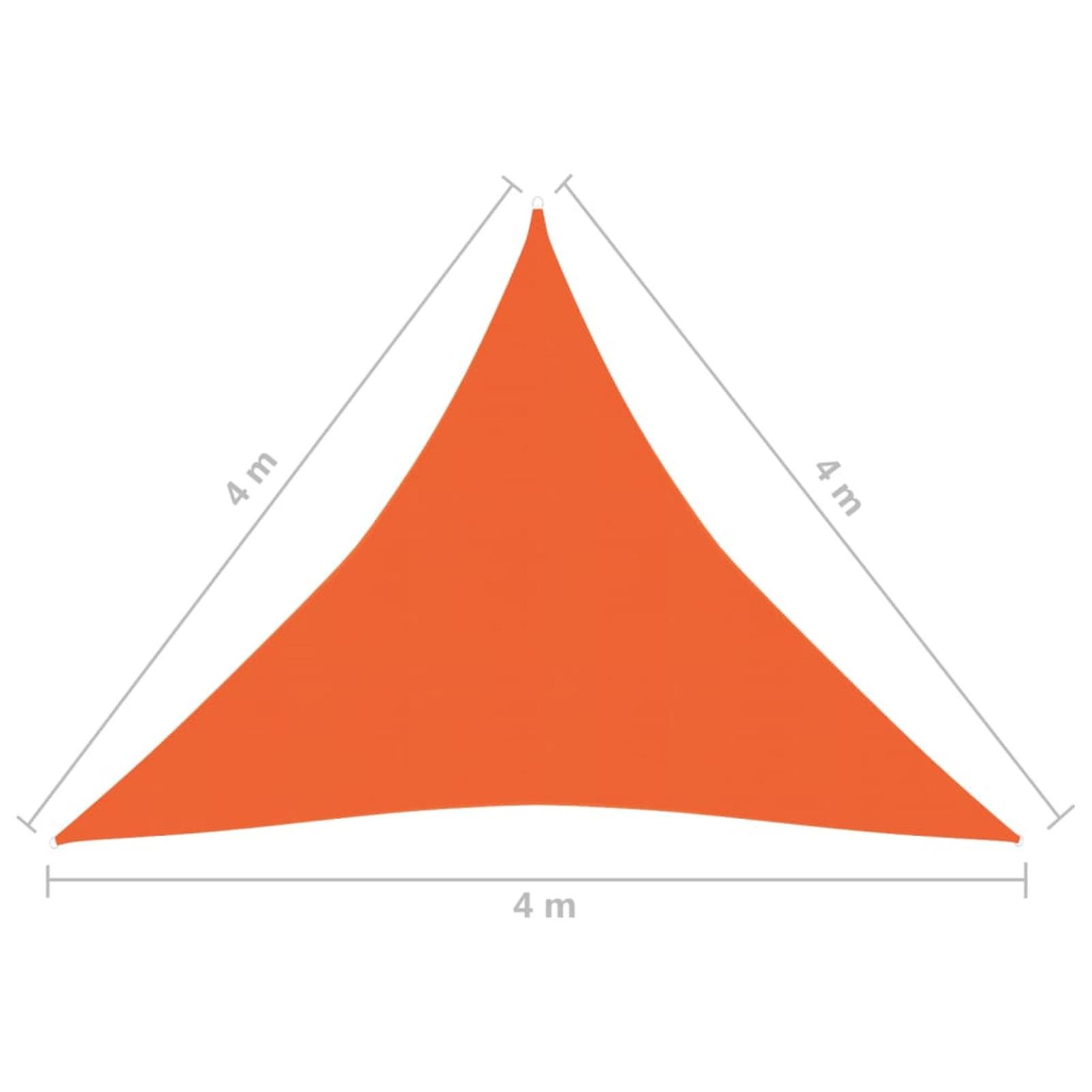 Sunshade Sail 160 G/m Orange 4x4x4 M Hdpe No.360635