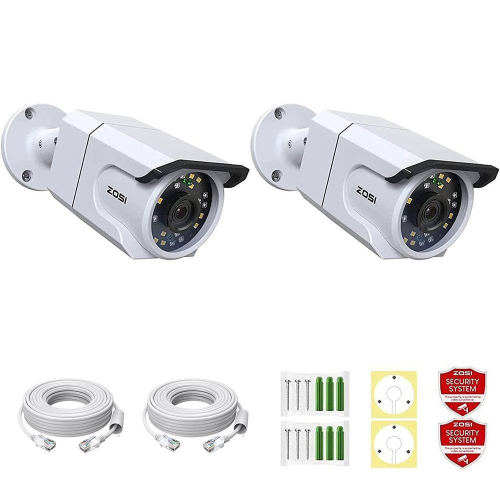 ZOSI ZG1058D ZG1058A 4K 8MP PoE Wired IP Outdoor Home Security Camera Only Work with Same Brand NVR 2IPC-1058D-W-C