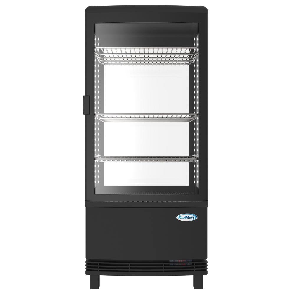 Koolmore 16 in. W 3 cu. Ft. Countertop Commercial Refrigerator Glass Display Beverage Cooler in Black KT17-3B