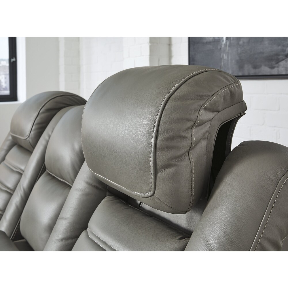 Signature Design by Ashley Backtrack Power Reclining Loveseat with Console and Adjustable Headrest