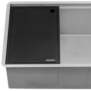 Ruvati Veniso Nova 16 Gauge Stainless Steel 30 in. Single Bowl Undermount Workstation Kitchen Sink Slope Bottom Offset Drain RVH8584