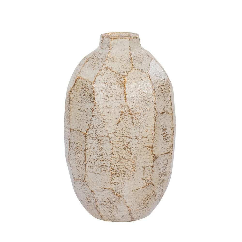 Takko Handmade Ceramic Vase   Slate Brown W/White