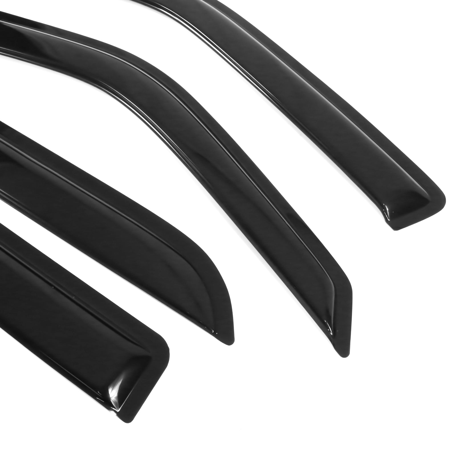 Ikon Motorsports Compatible with 01-03 Ford F150 Crew Cab and 02-03 Lincoln Blackwood Acrylic Window Visors Vent Deflector Rain Guard 4Pc Set Outside Mount 2001 2002 2003