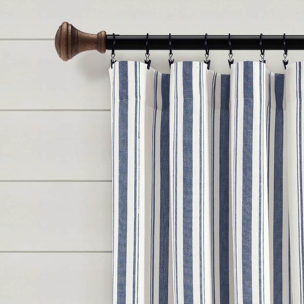 Set Of 2 84 quot x42 quot Farmhouse Striped Yarn Dyed Eco friendly Recycled Cotton Window Curtain Panels Lush D cor