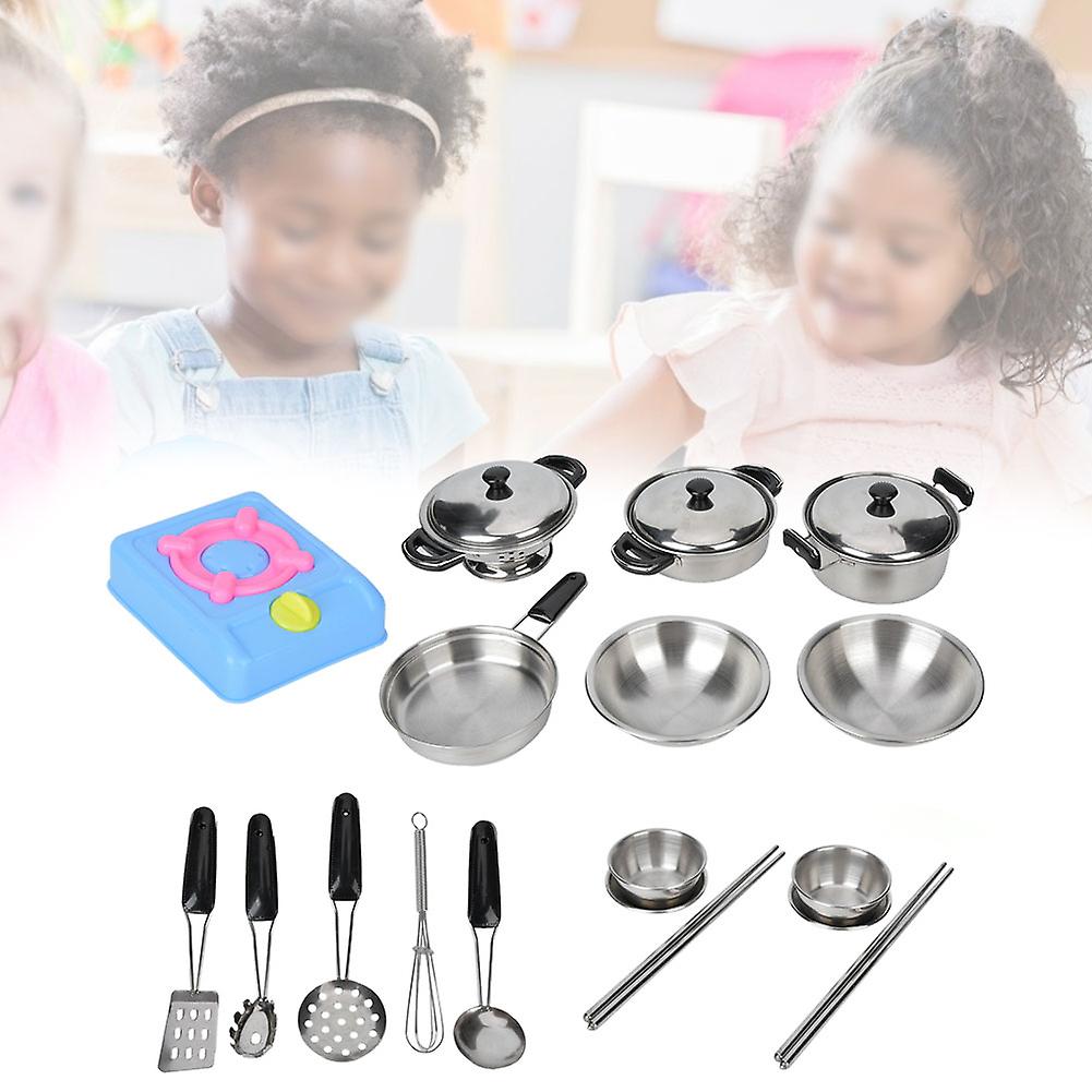 Kitchen Utensils Toy Mini Simulation Children Stainless Steel Kitchen Cooking Pretend Play Toys