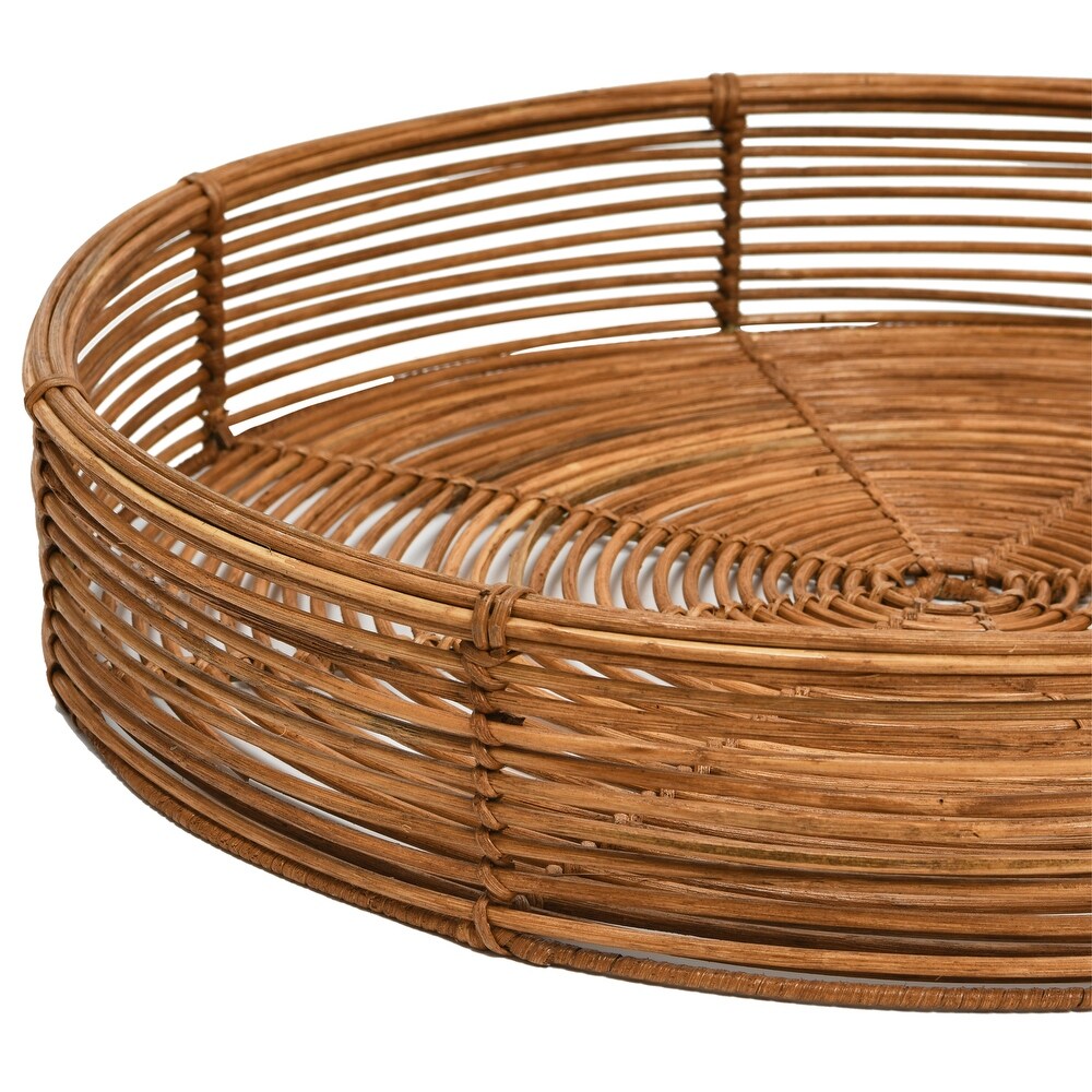 Hand Woven Rattan Trays  Set of 2