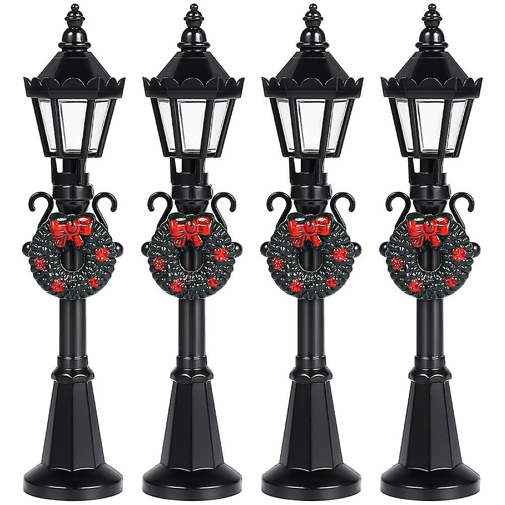 4pcs Miniature Doll House Street Lamp Adorns Mini Street Lamp Models Lamp Decor