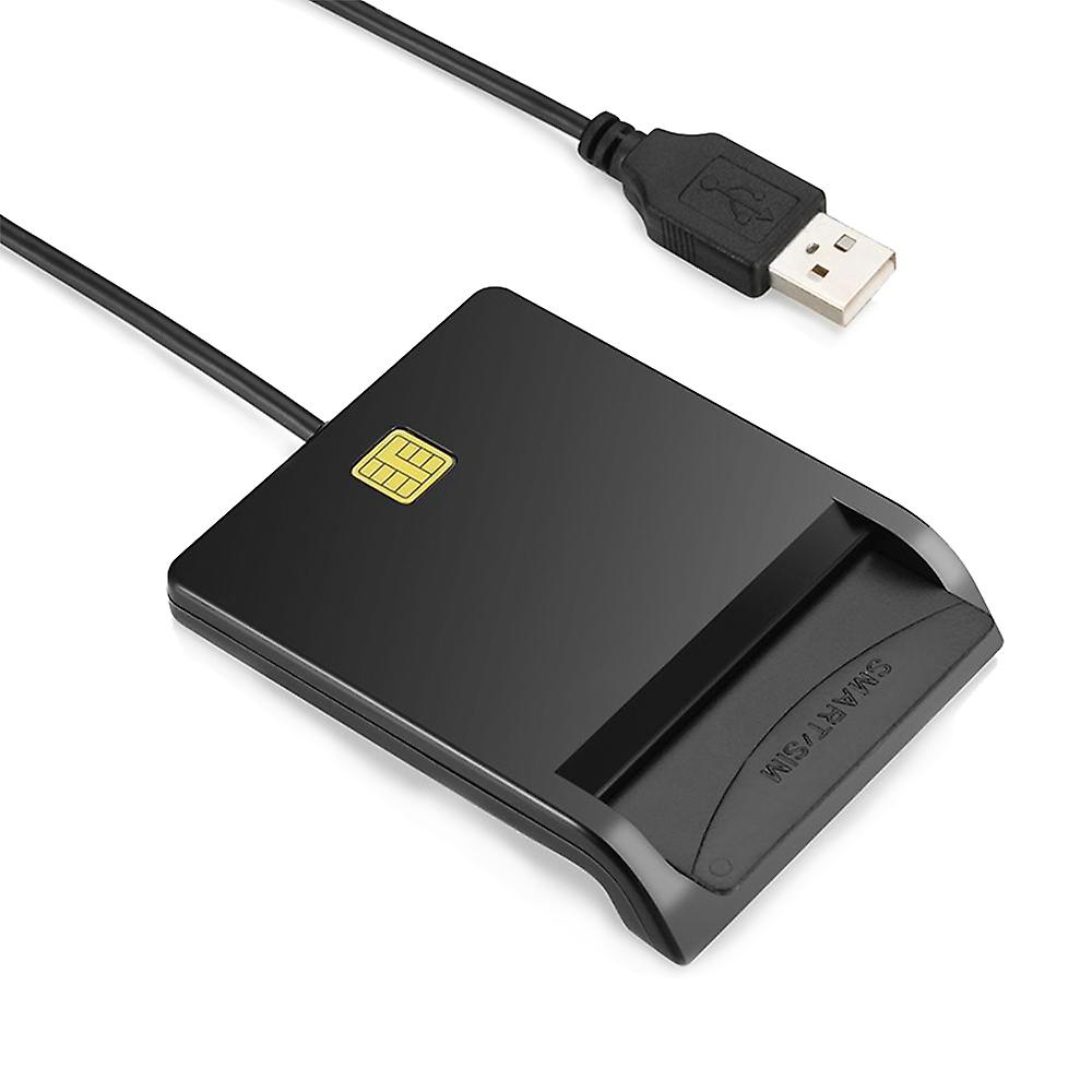 Black Smart Card Reader Usb Common Access Card Reader Compatible With Windows Xp/vista/7/8/10 / Mac Os X / Rt-scr1 Id / Ic Bank Card Reader