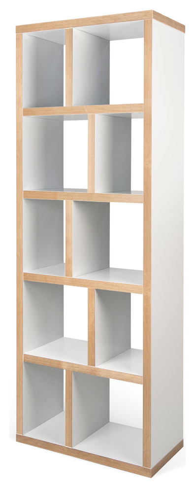 Berlin 5 Levels Bookcase 70 Cm  Pure White  Plywood   Transitional   Bookcases   by TEMAHOME  Houzz