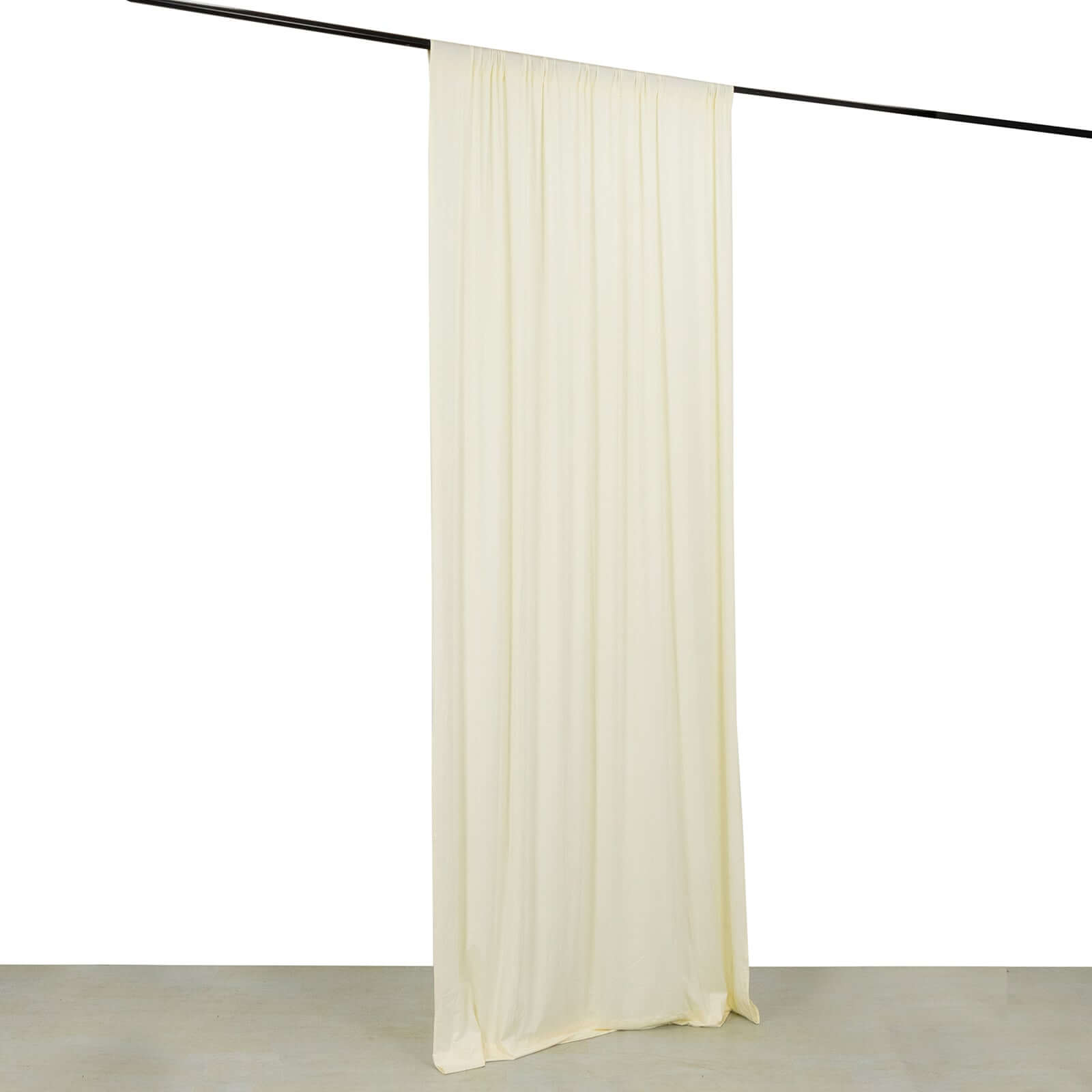 Ivory 4-Way Stretch Spandex Backdrop Drape Curtain, Wrinkle Resistant Event Divider Panel with Rod Pockets - 5ftx10ft