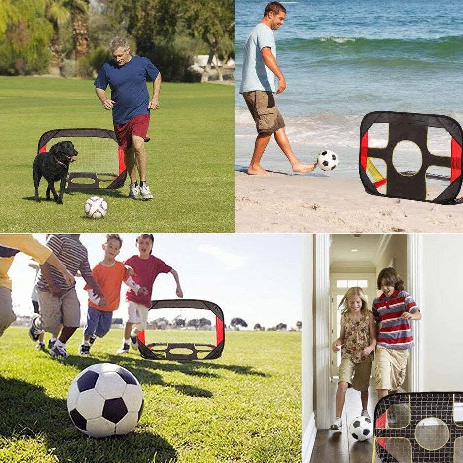 Best 2-In-1 Kids Pop Up Football Soccer Goal Net With Portable Bag