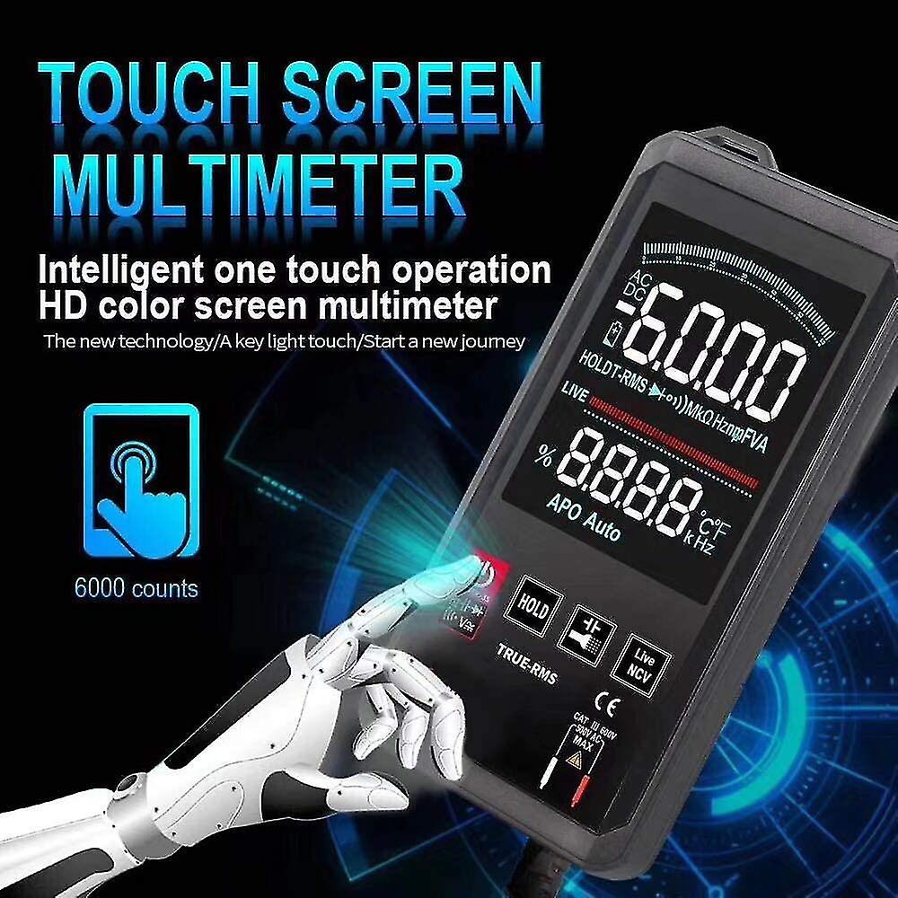 Multimeter Tester， Large Portable Lcd Digital Pocket Voltage/current/frequency Automatic 6000 Counts