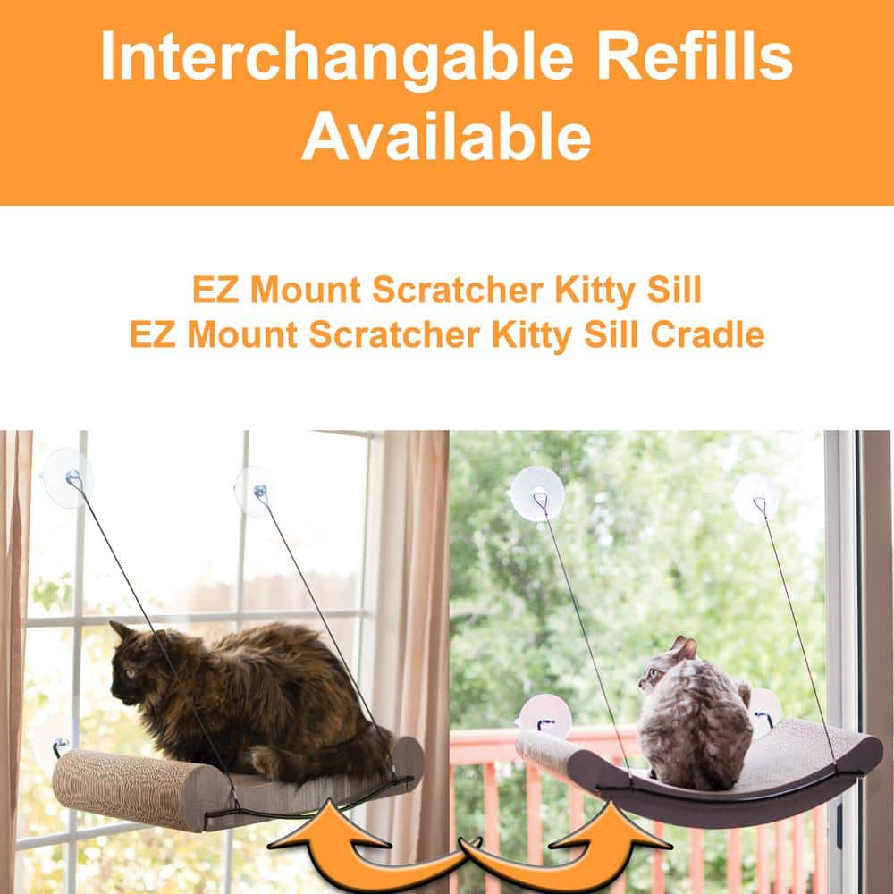 K and H Pet Products EZ Mount 11 in. x 20 in. x 2 in. Tan Scratcher Kitty Sill Cradle 100213536