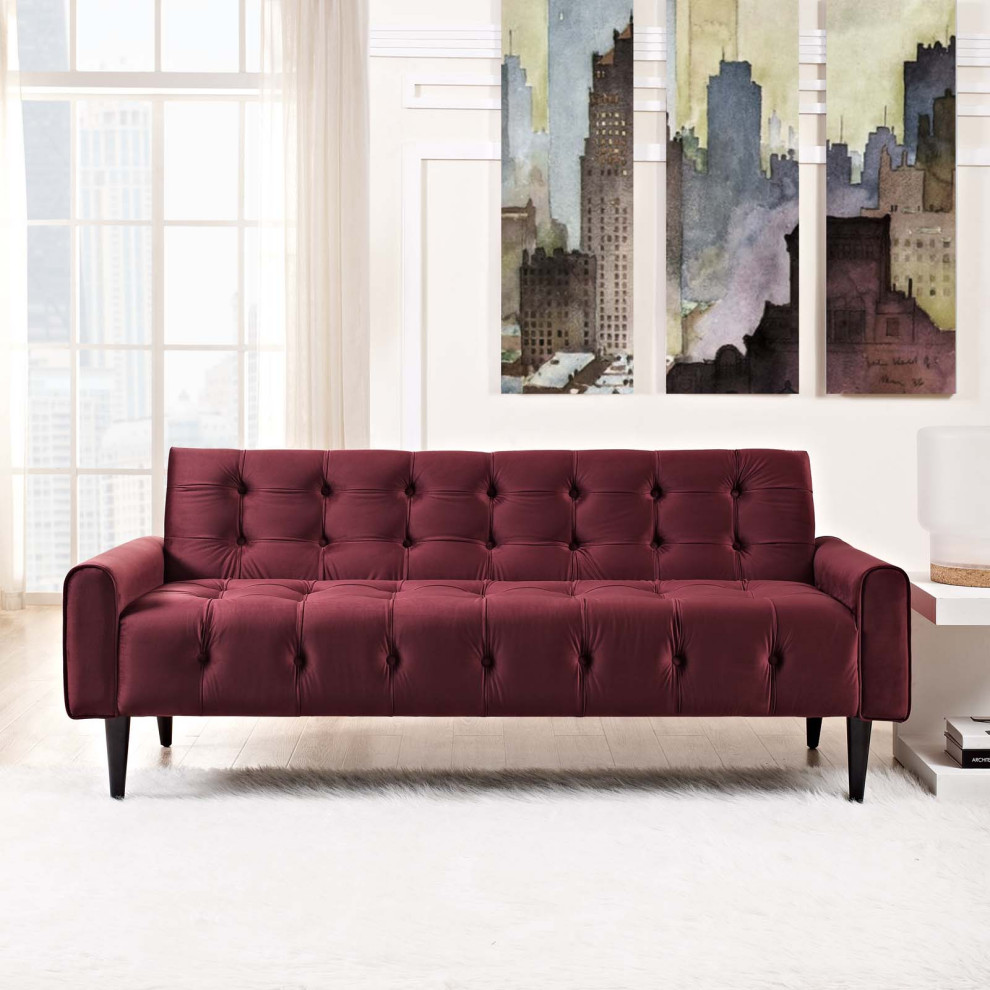 Delve Velvet Sofa   Midcentury   Sofas   by Simple Relax  Houzz