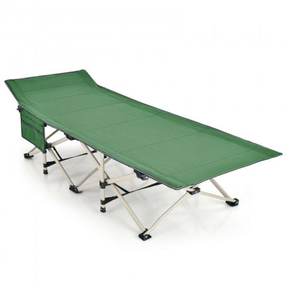 Alpulon Green Wide Foldable Camping Cot with Carrying Bag ZMWV070