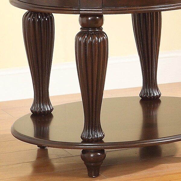 Furniture of America Zerathe Traditional Cherry 28-inch 1-shelf Side Table