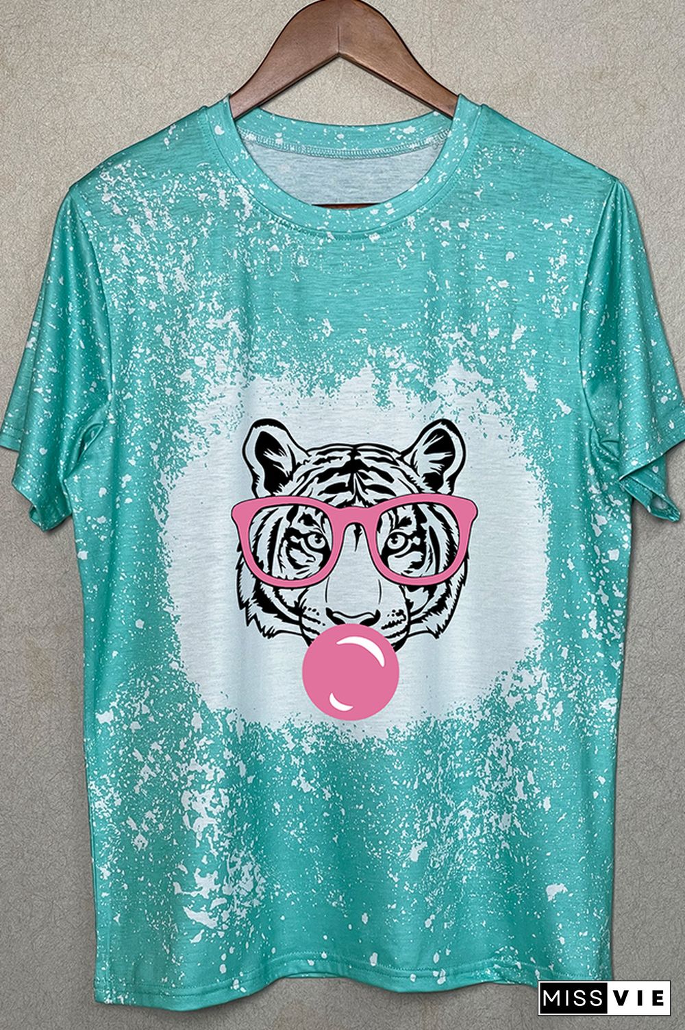 tiger with glasses bubble gum Graphic Tee Wholesale