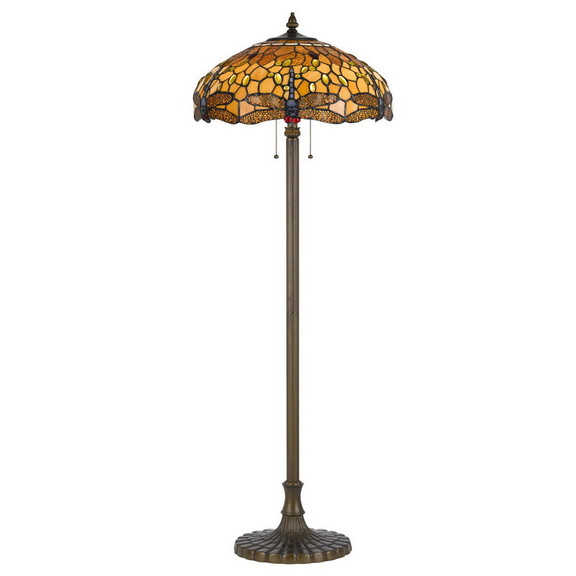 Benjara BM223536 2 Bulb  Floor Lamp with Dr...