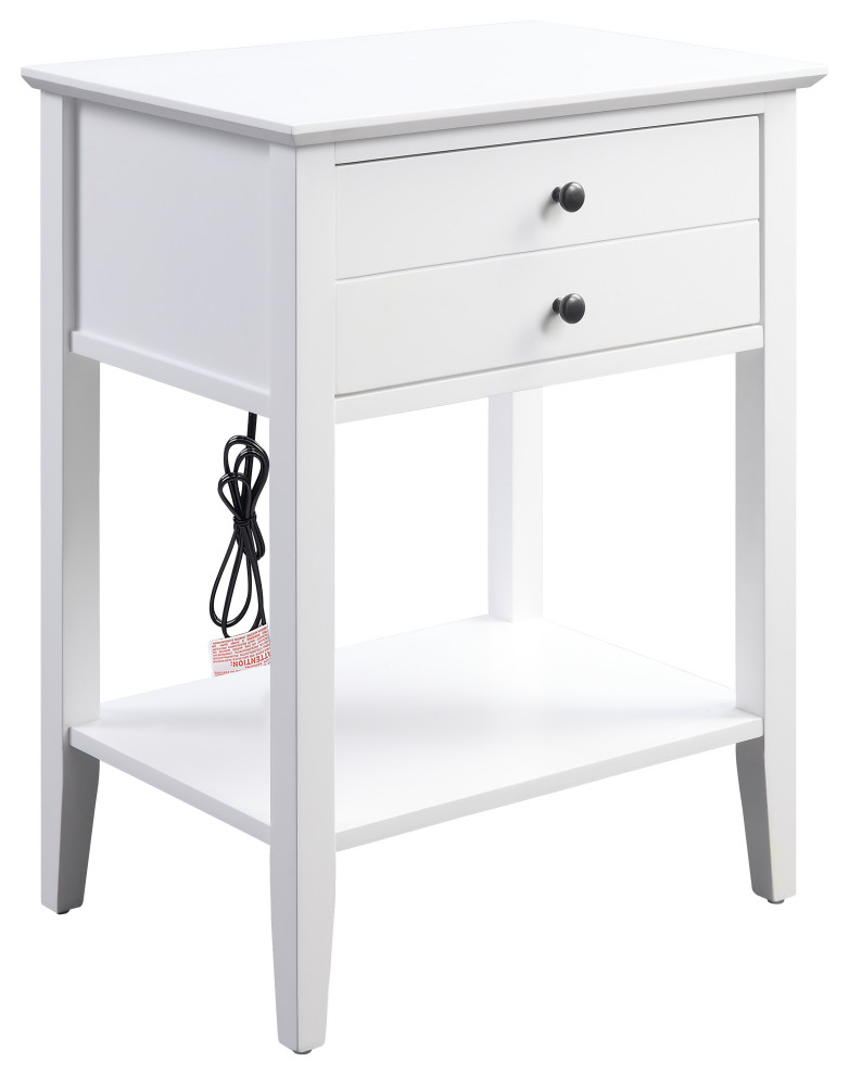 Grardor Side Table With USB Charging Dock   Transitional   Side Tables And End Tables   by Acme Furniture  Houzz