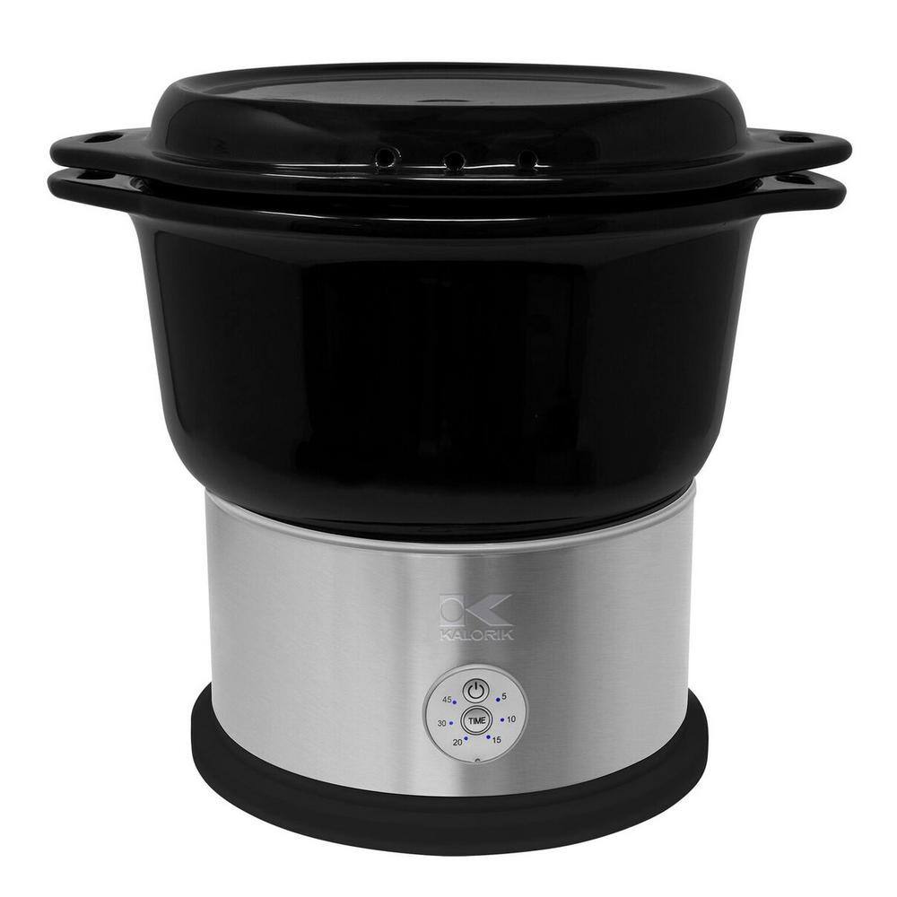 KALORIK 4.75 Qt. Black Stainless Steel Food Steamer and Rice Cooker DG 44815 BK