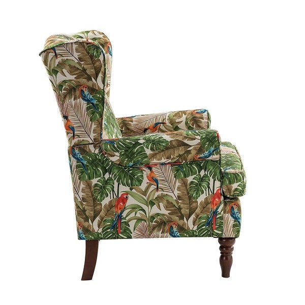 Epimethis Traditional Fabric Accent Armchair with Turned Legs by HULALA HOME