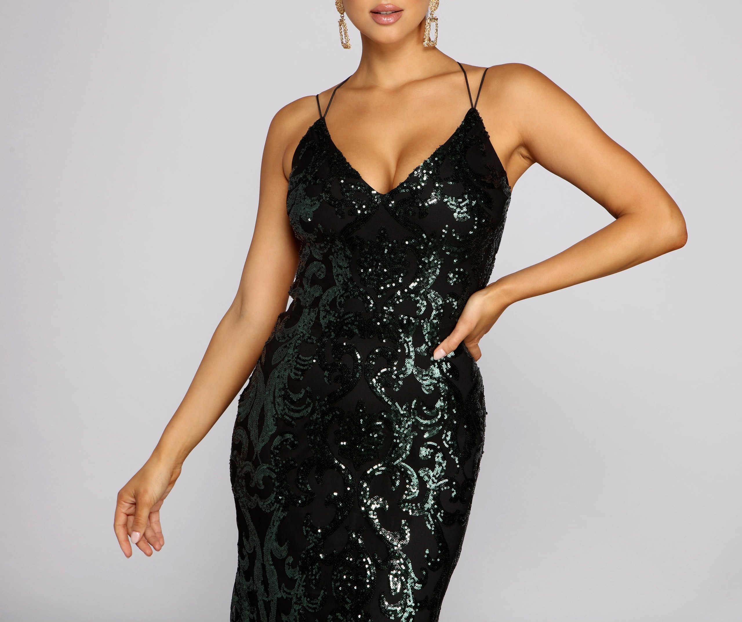 Lila Formal Open-Back Sequin Mermaid Dress