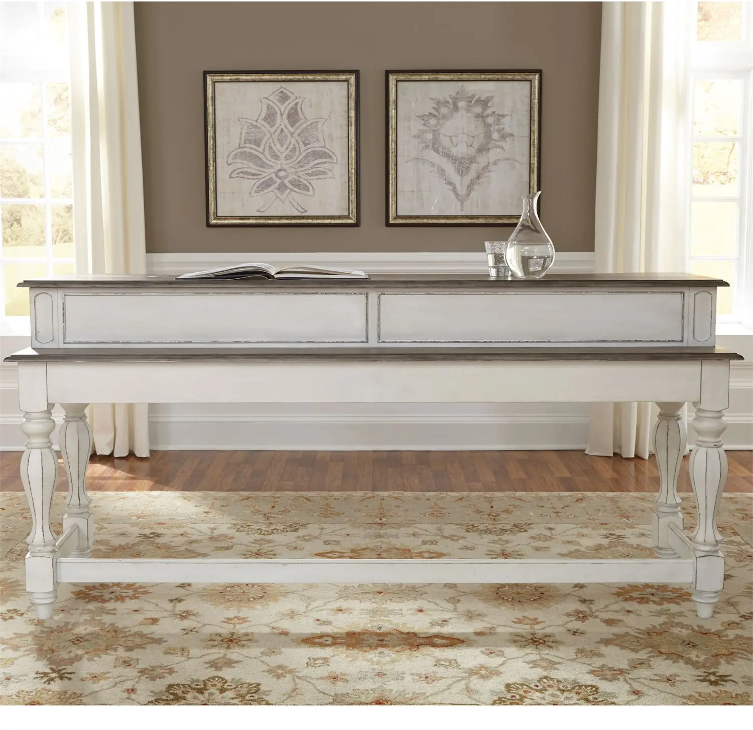 Magnolia Manor Antique White Console Bar Table