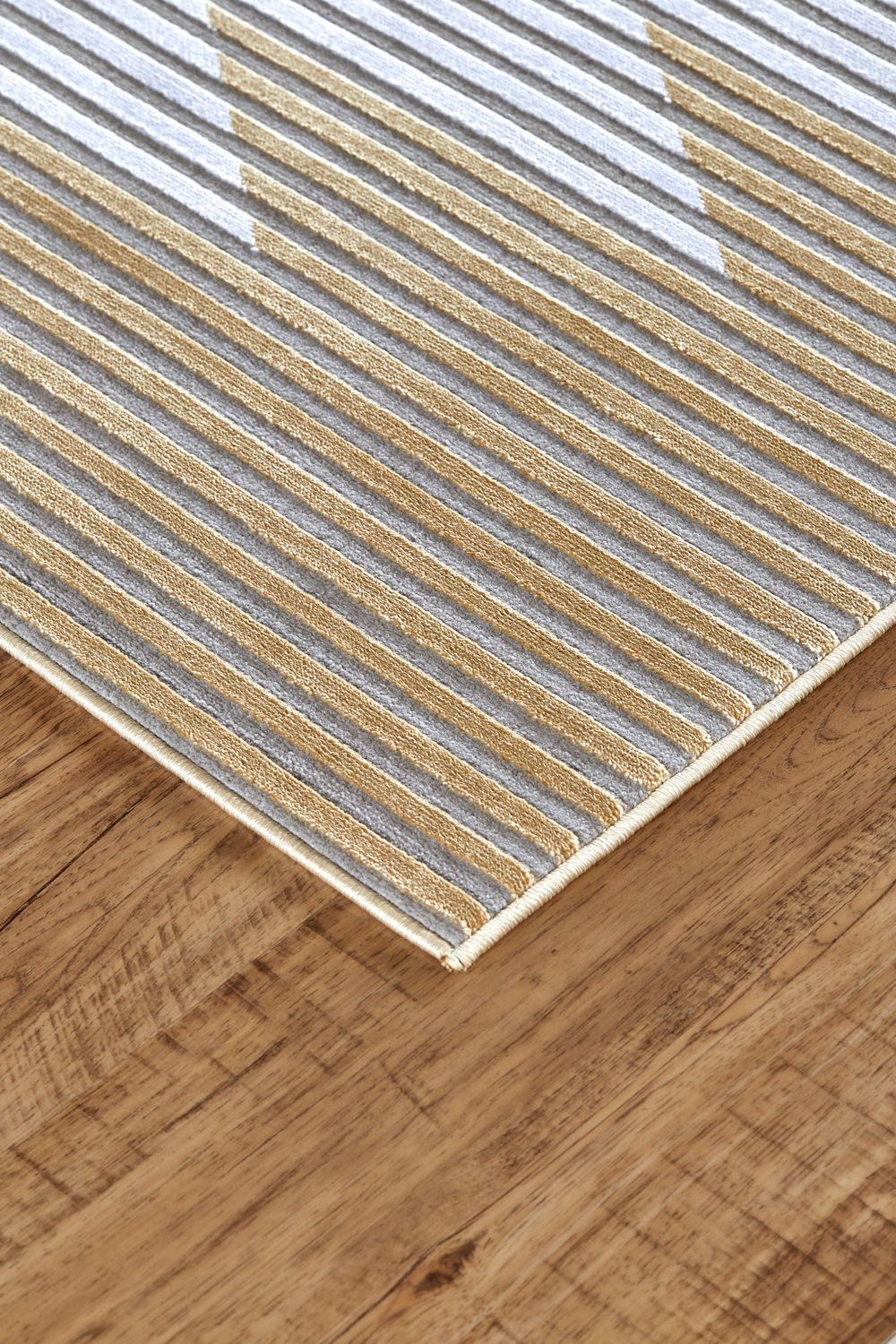 Crowford Gold and White Rug by BD Fine